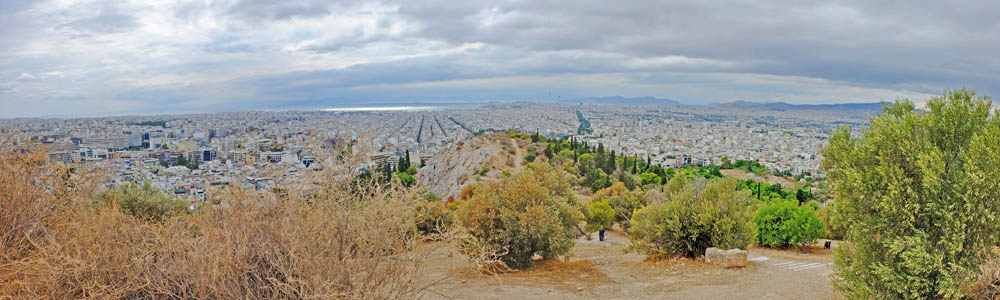 Athen Filopappou-Hill Ausblick Panorama