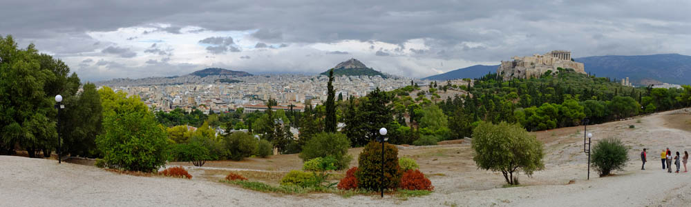 Athen Filopappou-Hill Themistoclean Ancient Wall of Pnyx Panorama