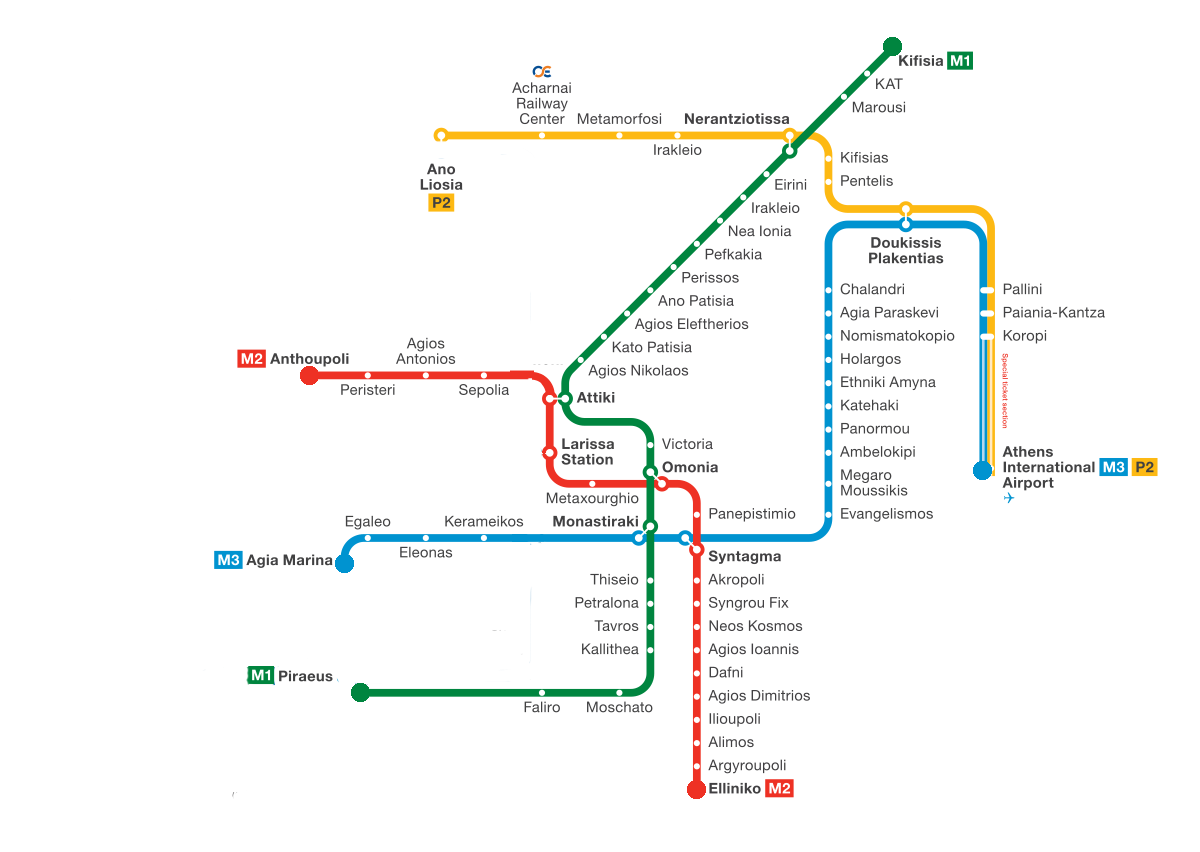 Athen Metro-Netzplan